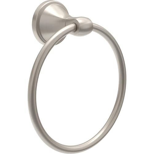 Delta Faucet Becker (1-Pack) Hand Towel Holder SpotShield Brushed Nickel Ring for Bathroom or Kitchen Sink Wall Mounted BCK46-DN