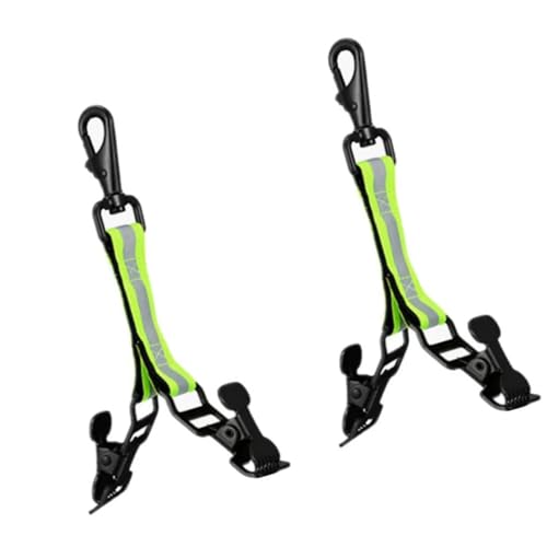2 clips para guantes de bomberos para colgar equipo de protección y accesorios en cinturón o ropa con soportes reflectantes para guantes de cinturón a rayas, verde, Talla única