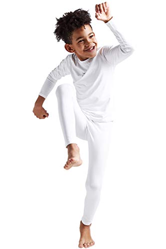 Coolomg Boys Girls Thermal Compression Pants Base Layer Tights Sports Fitness Running White S thumb #6