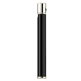 Navpeak Long Strip Refillable Butane Gas Cigarette Lighter Wheel Fire Starter for Men&Women (Black+Gold)