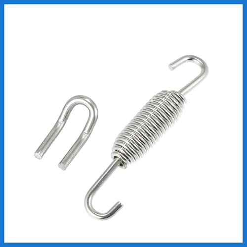 Image of 1 Set 31mm 1.22 inch Motorcycle Exhaust Pipe Spring with U Shape Hooks Stainless Steel Silver Tone Auto Accessories