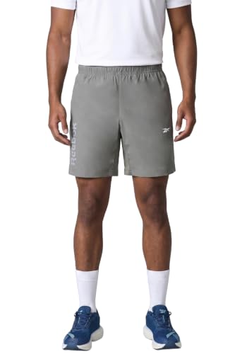 Image of Reebok Men's Polyester Running Shorts - Quick Dry Lightweight Sports Shorts for Men | Gym Shorts for Men | Training Fitness Running Shorts - Secure Drawcord Waistband