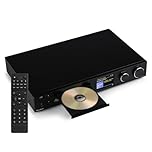 Audizio Bolzano - Receiver Internetradio WLAN mit Bluetooth, CD-Player, Spotify Connect, Wecker, 40.000 Sender, Fernbedienung & App-Steuerung, Toslink & Subwoofer-Anschluss, DAB+ und FM - Schwarz