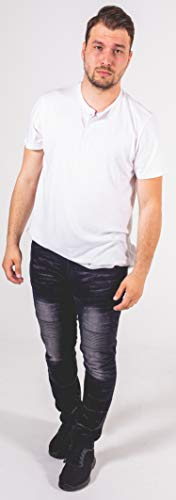 Skylinewears Men's Jeans Slim Fit Stretch Skinny Ripped Jeans Straight Legs Distressed Destroyed Denim Jeans3