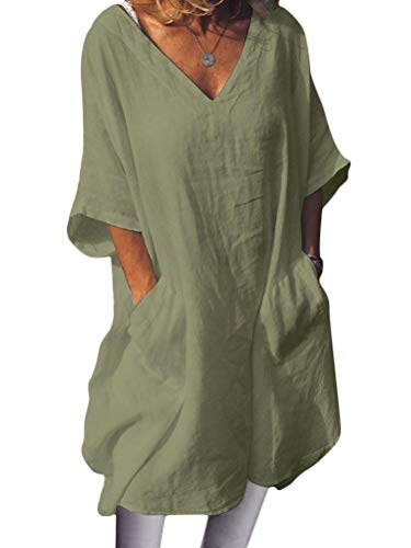 Minetom Donna Vestito Casuale Estivo Abito Maniche...