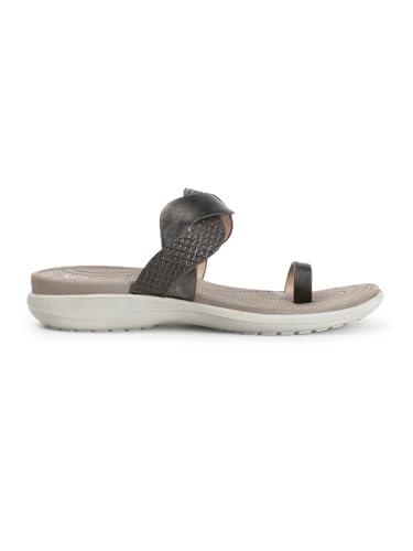Image of Carlton London Women's Comfort Sandals | Stylish Slip on Flats with Cushioned Soles | Trendy Lightweight Durable & Comfortable Fashion Sandal for Outdoor Use