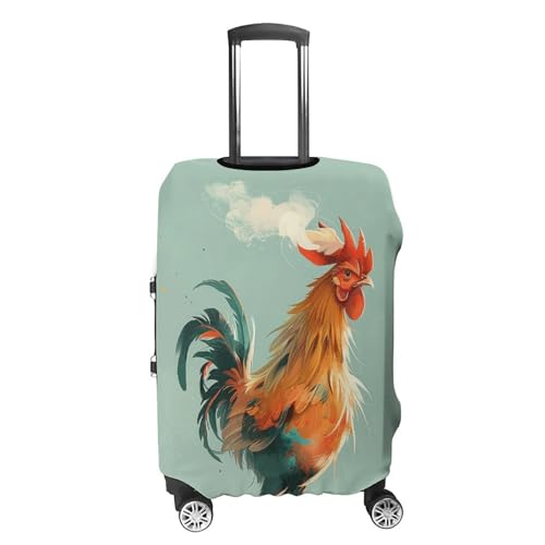 Chicken with Smoking Head Luggage Cover Protector Anti-Scratch Suitcase Cover Washable Luggage Covers Fits 19-21 Inch Luggage4