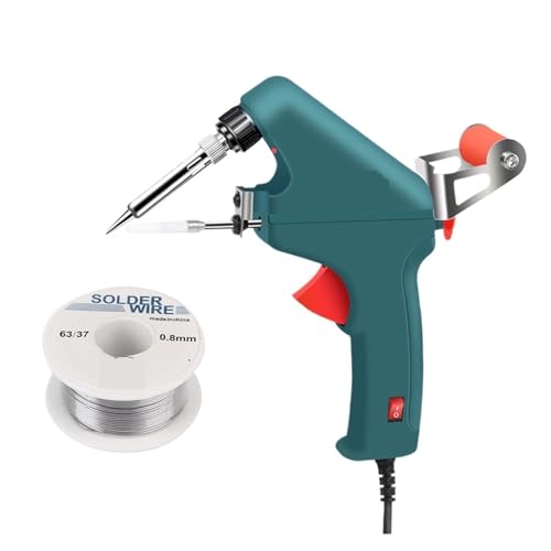 はんだごて セット 内部加熱溶接機はんだごてガン電動60W自動スズ供給ハンドヘルド溶接機機器キット DIYや修理に多目的に使える(Gun with 50g Wire)