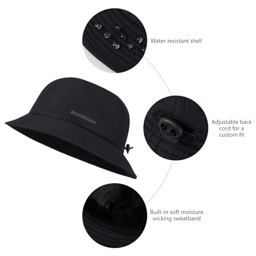 Image of BASSDASH UPF50+ Fishing Bucket Hat for Men Women Lightweight Water Resistant Packable Outdoor Summer Sun Hats FH13