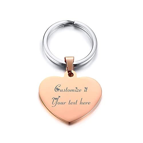 Mprainbow Custom Personalized Stainless Steel Heart Love Keychain Keyring Keychain For Girl Women,Mom Daughter Gf Gift #TOP8