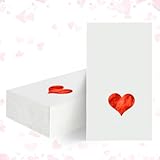 Horaldaily 100 Valentine Disposable Paper Decorative Guest Napkins, Red Foil Love Heart Hand Towel for Party Lunch Dinner Kitchen Bathroom