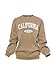 SOLY HUX Cute Clothes for Girls Sweatsuit Sets Crewneck Casual Sweatpants 2 Piece Outfits Sweatshirt and Pants Khaki Letter 11Y