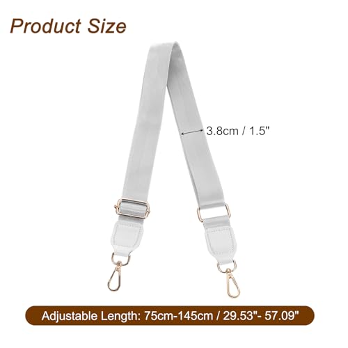 Image of uxcell Wide Shoulder Strap, 3.8cm Adjustable Purse Strap Replacement Crossbody Strap for Shoulder Bag Handbag, Silver, Gold Square Mouth Buckle