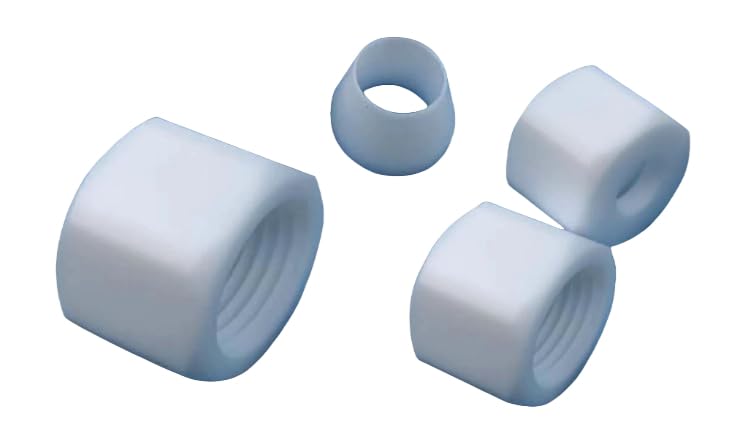 100PCS ϕ25.4 PTFE (Polytetrafluoroethylene) Teflon Plastic Metric Ferrule (Corrosion Resistant Electrical Insulation)