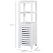 HOMCOM Armario de Baño Mueble Columna para Baño de 2 Estantes Abiertos...