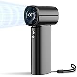 Portable Handheld Fan, 100-Speed Adjustable Mini Turbo Fan, 6000mAh Rechargeable Battery, 30000RPM Strong Airflow Personal Pocket Design with LED Display, Outdoor/Travel Essentials for Women Men