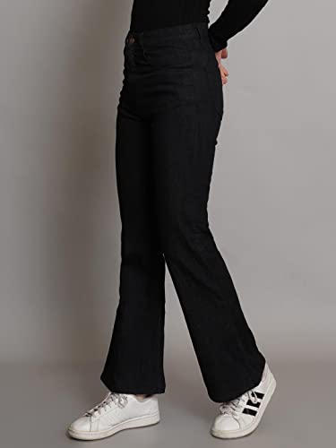 Image of KOTTY Flare Bottom Jeans for Women - Stylish Slim Fit with Bell Shape Leg