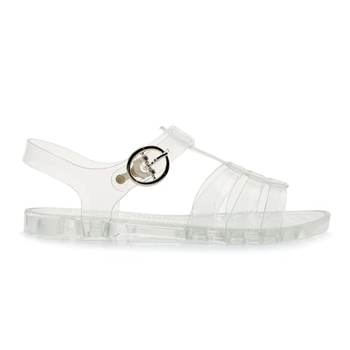 Image of Toddler Sandals Jelly Shoes Girls Unisex Boy Flat Retro Slides Clear Kids Water Slippers Slingback Summer Beach Size 8 Adjustable Buckle Glitter Dress Soft