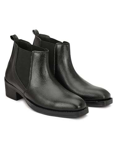 Image of HERMIZ Men's Chelsea Boots | Handcrafted | High Ankle Boot| Comfortable Formal Office & Casual Wear Shoes