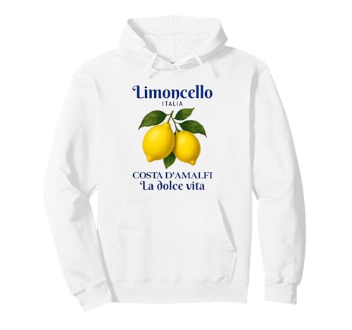 Amalfi Coast Retro Italia Lemon Coastal Pullover Hoodie