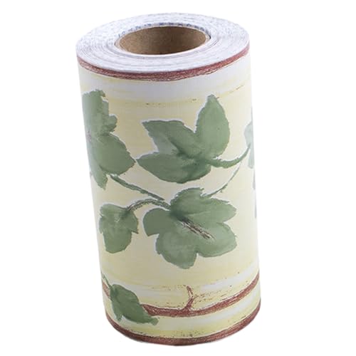 La Mejor Lista de Cenefas Top 5. 46 Cenefa para papel pintado, hoja verde, 32, 8 pies de largo, PVC, resistente al agua, bordes autoadhesivos para despegar y pegar, para paredes, sala de estar, dormitorio, baño,...