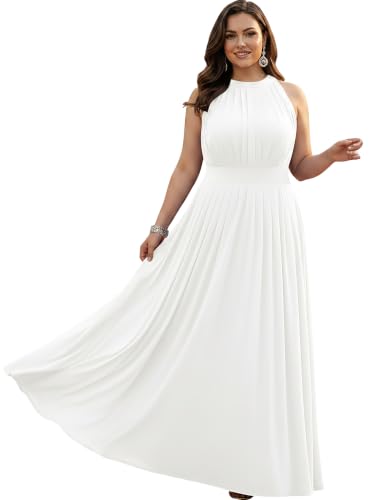 Image of KOH KOH Womens Long Sleeveless Halter Bridesmaid Wedding Guest Maxi Dress