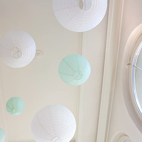 Lampions,Papierlampion 20 teile/satz 6 "-12" weiß grüne papier laterne lampe geburtstag hochzeit boule papier lampionnen dekoration
