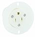 Leviton 5279-C 15 Amp, 125 Volt, Flanged Outlet Receptacle, Straight Blade, Industrial Grade, Grounding, White