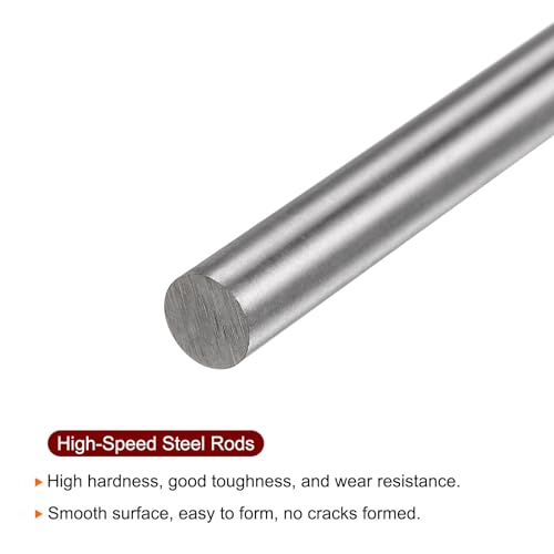 sourcing map 5 Stück Runde Stäbe 6,2 mm x 100 mm Hochgeschwindigkeitsstahl (HSS) Drehbankstange DIY Handwerkszeug zum Drehen, Fräsen, Bohren und Gewindeschneiden