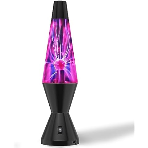 Plasma Ball Lamp - STEM Toy 14 inch Plasma Lamp with Touch & Sound Sensitive Lightning,AC Adapter - Night Light for Kids Room Decor,Cool Desk Accessory for Men & Discovery Toy for Science Gifts (Red) Cover