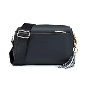 Roulens Small Crossbody Bag with 3 Zip Compartments,Vegan Leather Phone Bag for Women,Shoulder Bag with Adjustable and…