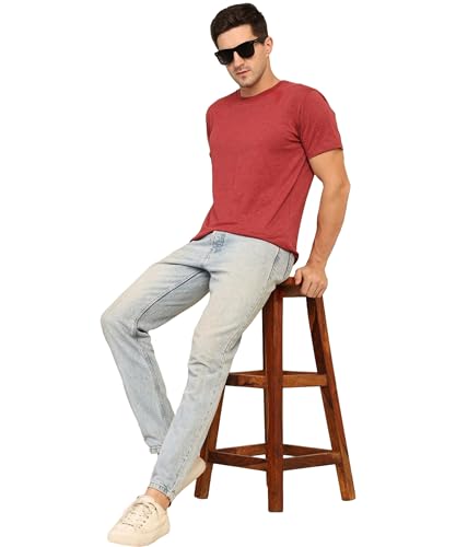 Image of Unisex Round Neck Plain T-Shirt | Combed Bio-Washed Ring Spun Cotton for Men & Women, Short Sleeves