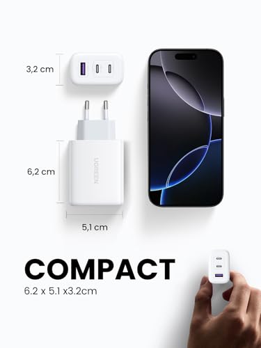 UGREEN 65W USB C oplader 3-poorts snel laden PD adapter voor MacBook, iPhone, Samsung, tablets, laptops - Afbeelding 5