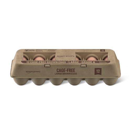Amazon Grocery, Cage-Free Large, Brown Eggs, Grade A, 1 Dozen