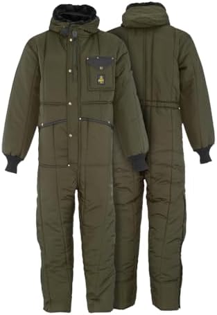 RefrigiWear Iron-Tuff Insulated Coveralls with Hood -50°F Rated Coveralls for Men - Water & Wind-Resistant Winter Overalls