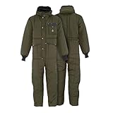 RefrigiWear Men's Iron-Tuff Insulated Coveralls with Hood -50F Extreme Cold Suit Comfort Rating, Sage - Medium