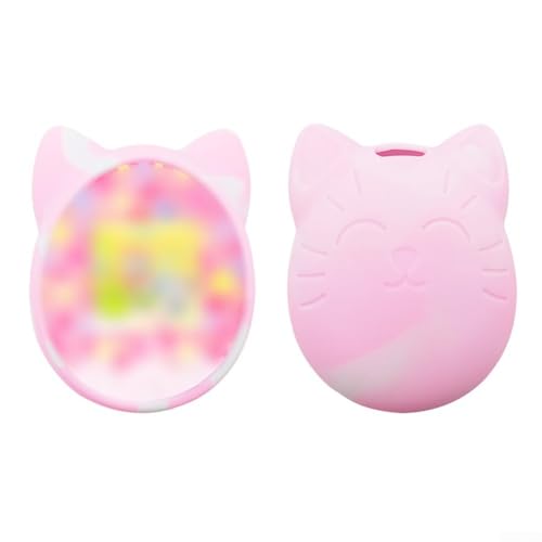Funda de silicona, cubierta protectora de almacenamiento de viaje para accesorios digitales Tamagotchi para mascotas, 70 x 65 x 25 mm, funda de juguete electrónico para mascotas virtuales (rosa)