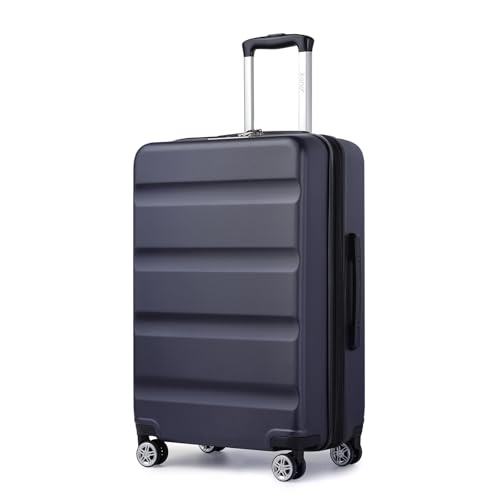 Kono Lightweight 24" Hard Shell Suitcase | Expandable Travel Luggage with TSA Lock & 4 Dual Spinner Wheels | Ideal for Business, Travel, School & Storage (Navy,65x43.5x25cm)