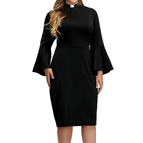 BPURB Clergy Dresses for Women Plus Size Ministers Outfit Casual Dress