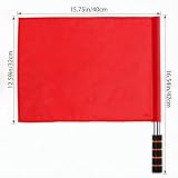 Referee Flags, Volleyball Flags Line Judge, Premium Lightweight Polyester Referee Warning Flags for Sports and Festival Events, High Visibility Red, 16.54"L x 15.75"W 2PCS
