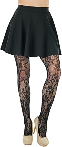 Image of ToBeInStyle Women's Elegant Floral Lace Inspired Spandex Net Full Length Tights