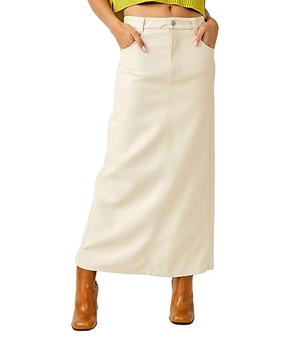 Free People Women's City Slicker Vegan Maxi Skirt