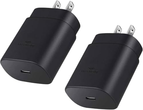 Image of USB Type C Charger Block, 25W Fast Charging Block for Samsung Galaxy S25 S24 Ultra S23 S22 S21 S20 Note20 / iPhone 17 16 15 14 13 Pro Max, Super Fast Wall Charger Plug Power Adapter, 2 Pack