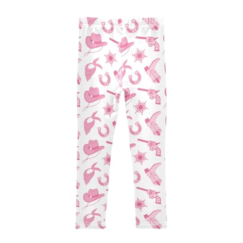 Cowboy Western and Wild West Girls Leggings,Workout Leggings for Girls Toddler Athletic Leggings Size for 3-10T2