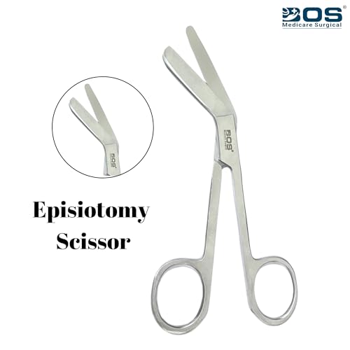 Image of Curved Episiotomy Scissor 5 Inch - Stainless Steel OB GYN Surgical Instrument for Labor & Delivery, CE Certified, Professional Medical Scissors for Gynecological Use