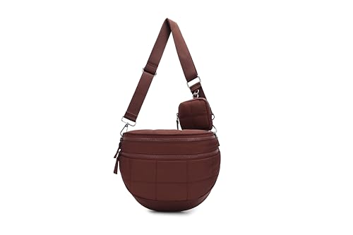 Image of Crossbody Bags for Women, Puffy Bum Bag with Multiple Pockets, Nylon Crossbody Purse for Daily Travel
