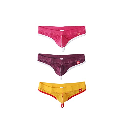 Faringoto Ropa interior de los hombres cintura baja malla de nylon transpirable tanga de los hombres, R+p+y, L Cover