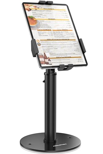 AboveTEK POS Tablet Kiosk Stand - Universal Tablet Locking Mount for 7.9'-11' Devices, 360° Swivel Anti-Theft Security Stand for iPad, iPad Air, Samsung, Height Adjustable Desk Countertop