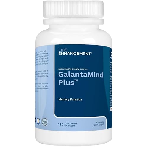 Life Enhancement Galantamind Brain Supplement for Memory and Focus - Vitamin B5 & Galantamine Supplement - Mental Clarity & Cognitive Enhancement (4mg - 180 Capsules Galantamind Plus)