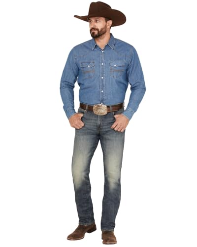 Jean Wrangler Retro stretch homme coupe droite longueur 38L coloris bleu foncé